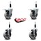 Service Caster 4'' Semi Steel Swivel 7/8'' Expanding Stem Caster Set 2 Total Lock Brakes, 4PK SCC-EXTTL20S415-SSR-2-S-2-78 - alternate 4